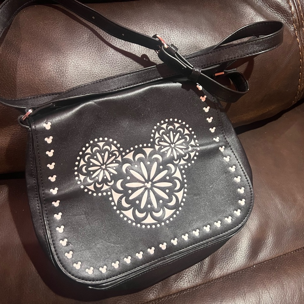 Vera Bradley Black Laser cut Mickey Mouse Crossbody Bag